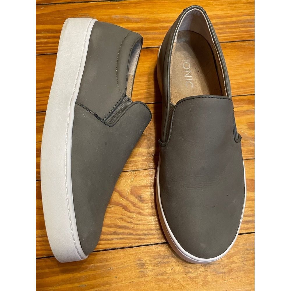 Vionic Slip-On Flats in Olive Green with White Sole